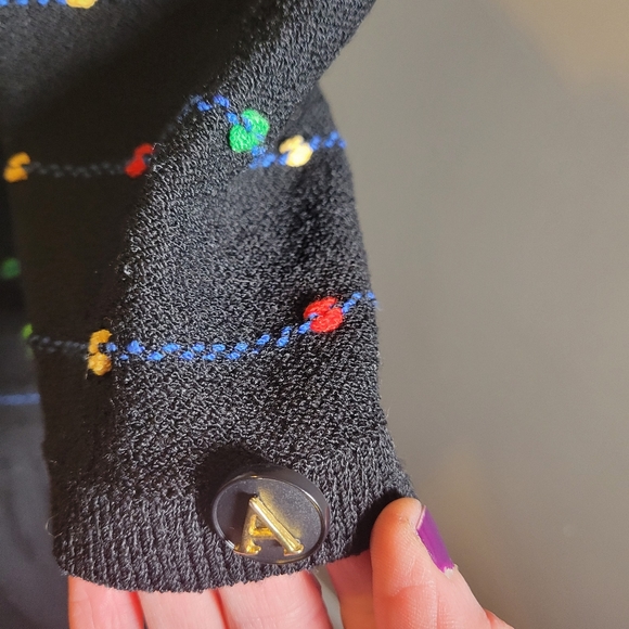 GORGEOUS VINTAGE ADOLFO FOR NEIMAN MARCUS PUFF SLEEVE KNIT DRESS - Picture 7 of 12